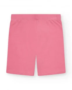 Legging court pour fille en rose avec taille élastique.