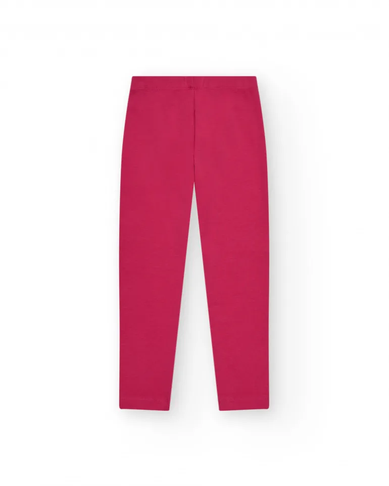 Legging court pour fille en rose fuchsia avec taille élastique.