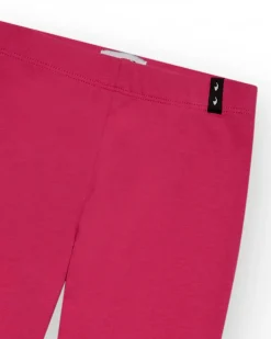 Legging court pour fille en rose fuchsia avec taille élastique.