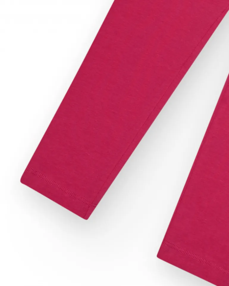 Legging court pour fille en rose fuchsia avec taille élastique.