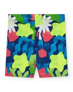 Legging cycliste pour fille avec imprimé multicolore