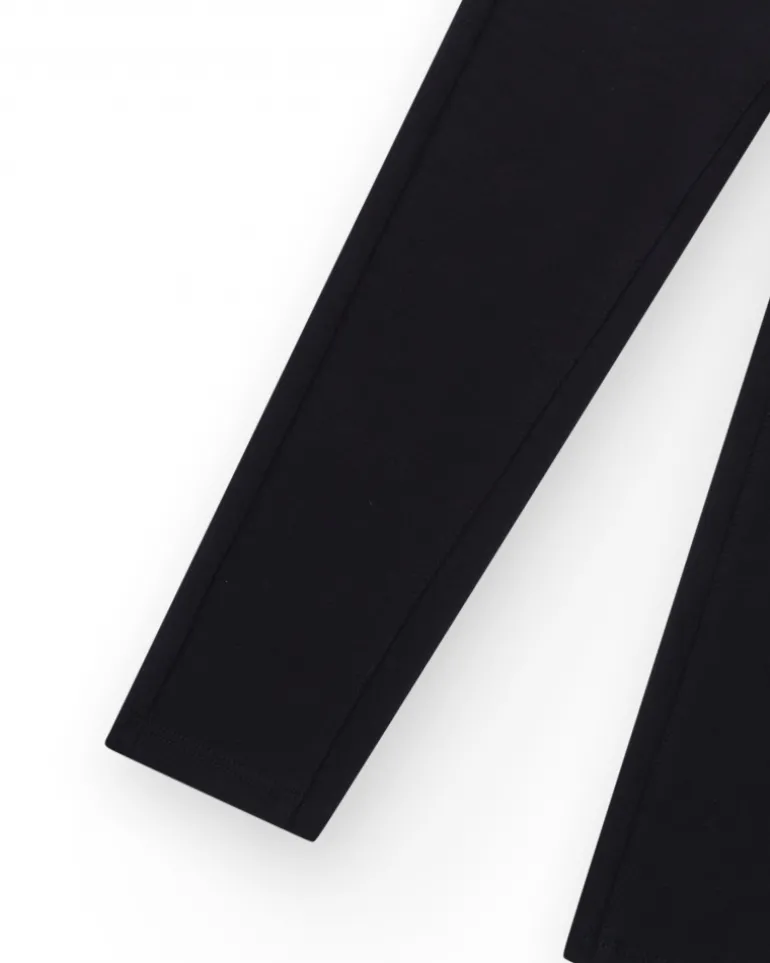 Legging pour fille en noir avec taille élastique.