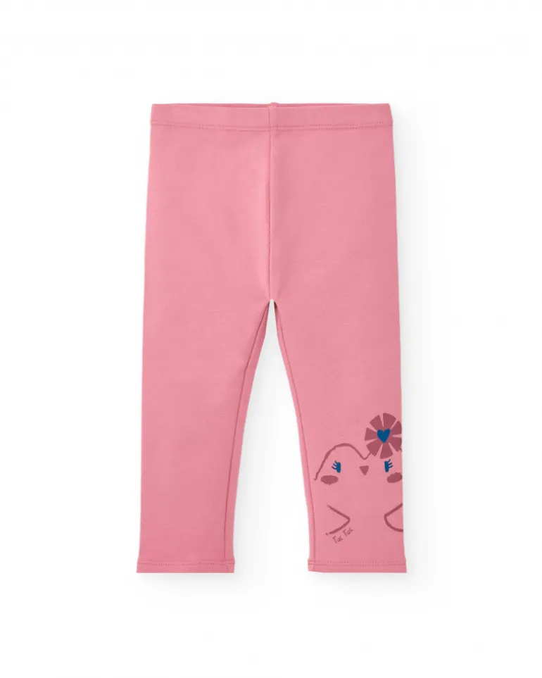 Legging rose imprimé oiseaux pour fille de la collection Freezy