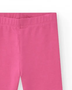 Leggings en tricot pour fille en rose avec imprimé tropical