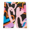 Leggings noirs pour fille avec cœurs et arc-en-ciel