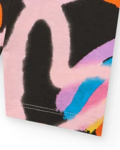 Leggings noirs pour fille avec cœurs et arc-en-ciel