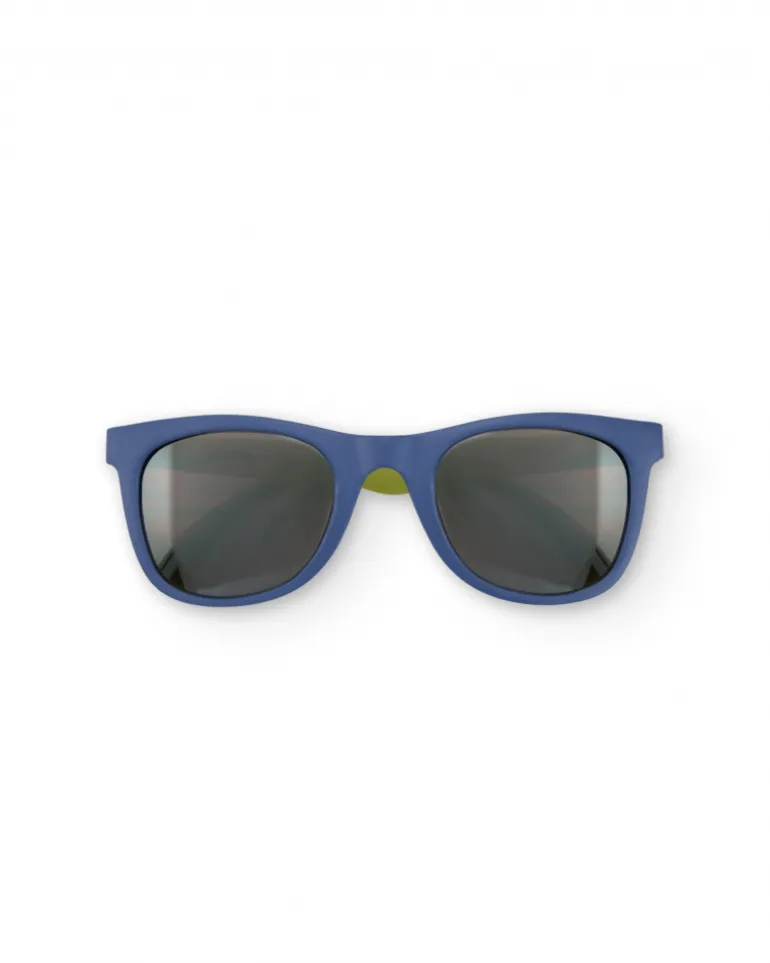 Lunettes de soleil bleu marine pour garçon avec branches vertes