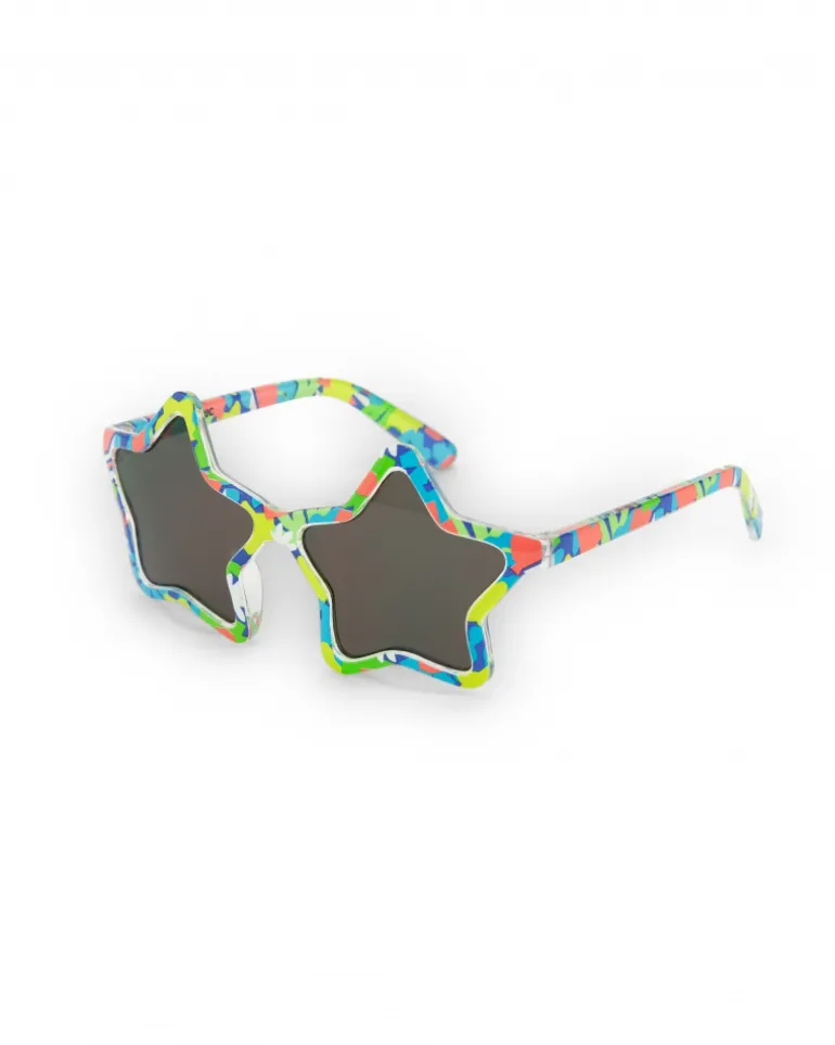 Lunettes de soleil bleues pour fille avec monture en forme d'étoile