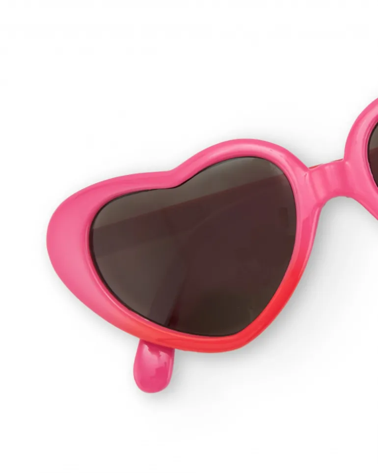 Lunettes de soleil pour fille couleur rose avec motif de cœur
