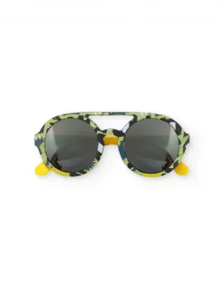 Lunettes de soleil vertes pour garçon avec imprimé camouflage