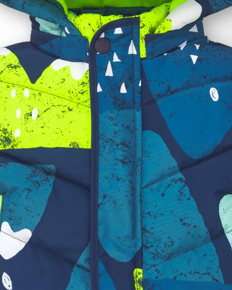 Manteau matelassé à capuche imprimé montagne pour garçon de la collection Freezy