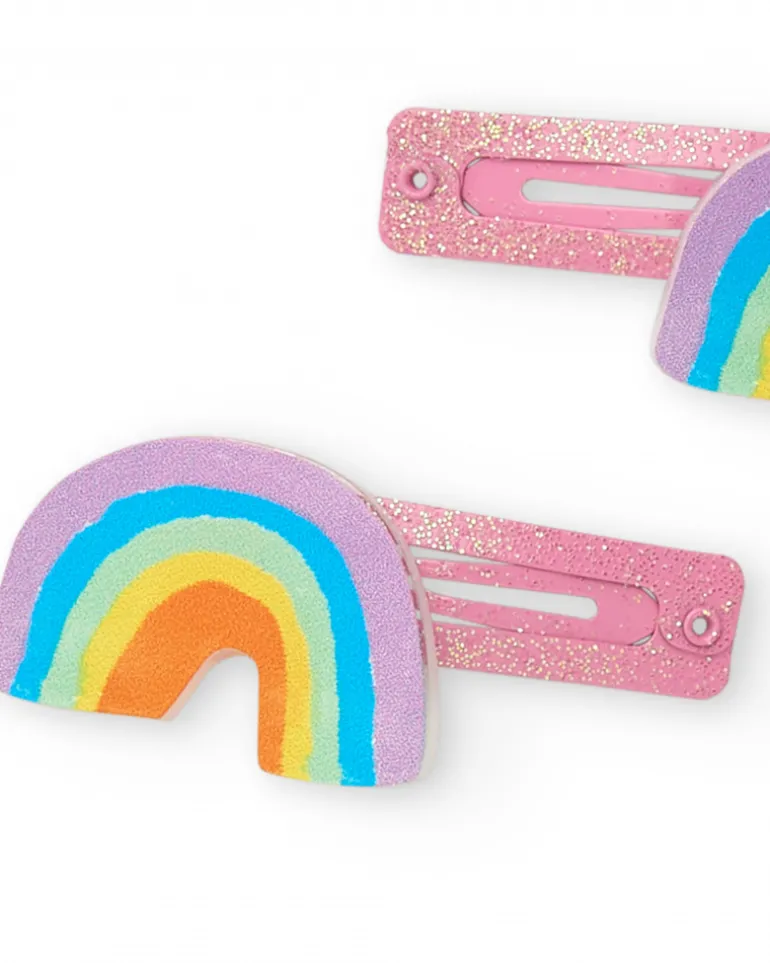 Pack de barrettes pour fille avec arc-en-ciel et paillettes