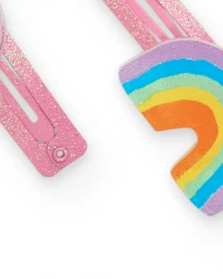 Pack de barrettes pour fille avec arc-en-ciel et paillettes
