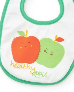 Pack de deux bavoirs unisexes avec imprimé de fruits et fermeture à pression
