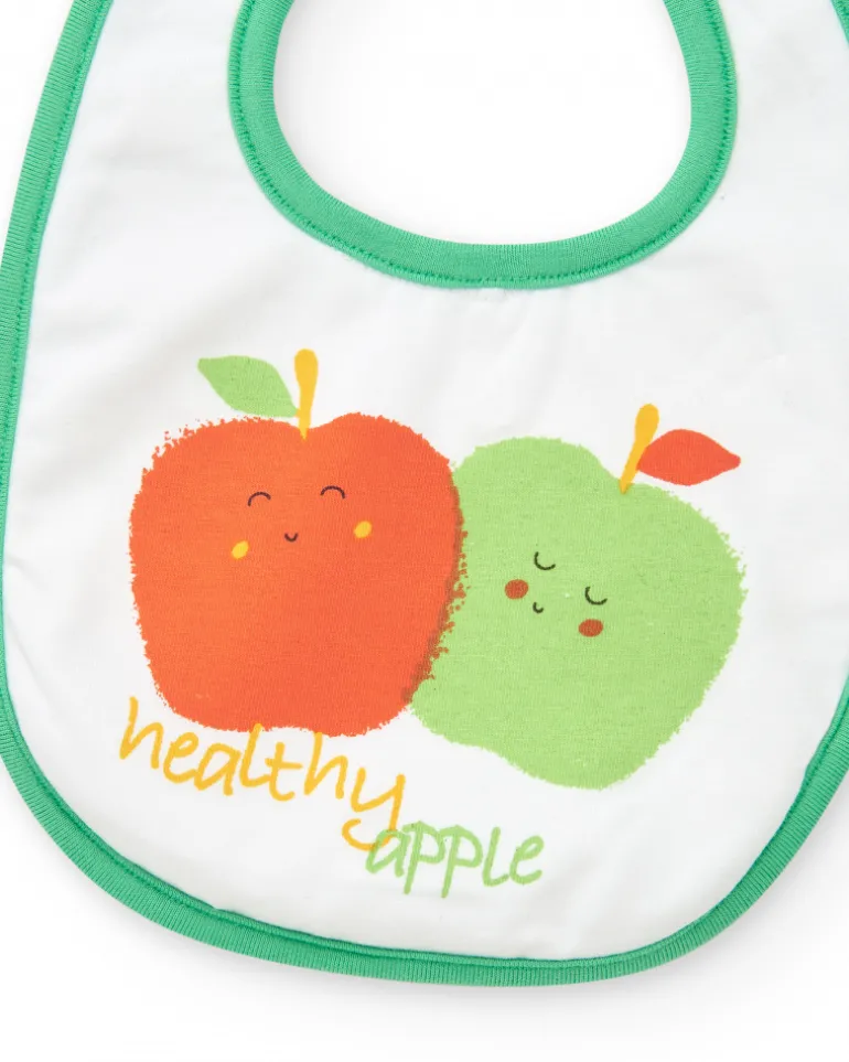 Pack de deux bavoirs unisexes avec imprimé de fruits et fermeture à pression