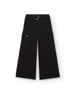Pantalon cargo noir avec ceinture collection Rebel Dreamers