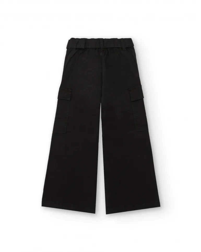 Pantalon cargo noir avec ceinture collection Rebel Dreamers