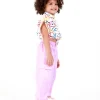 Pantalon cargo rose pour fille avec poches et poignets élastiques