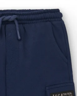 Pantalon de jogging garçon bleu marine avec poches cargo collection Big Brains