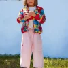 Pantalon en tissu pour fille en rose avec des poches cargo Happy Garden