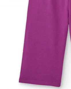 Pantalon fille de couleur fuchsia avec nœud décoratif collection Cyber Dino