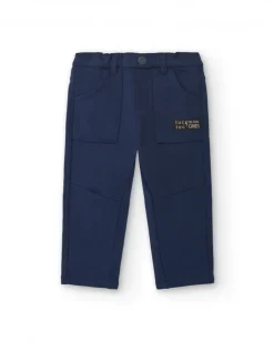 Pantalon garçon bleu marine à poches cargo collection Big Brains