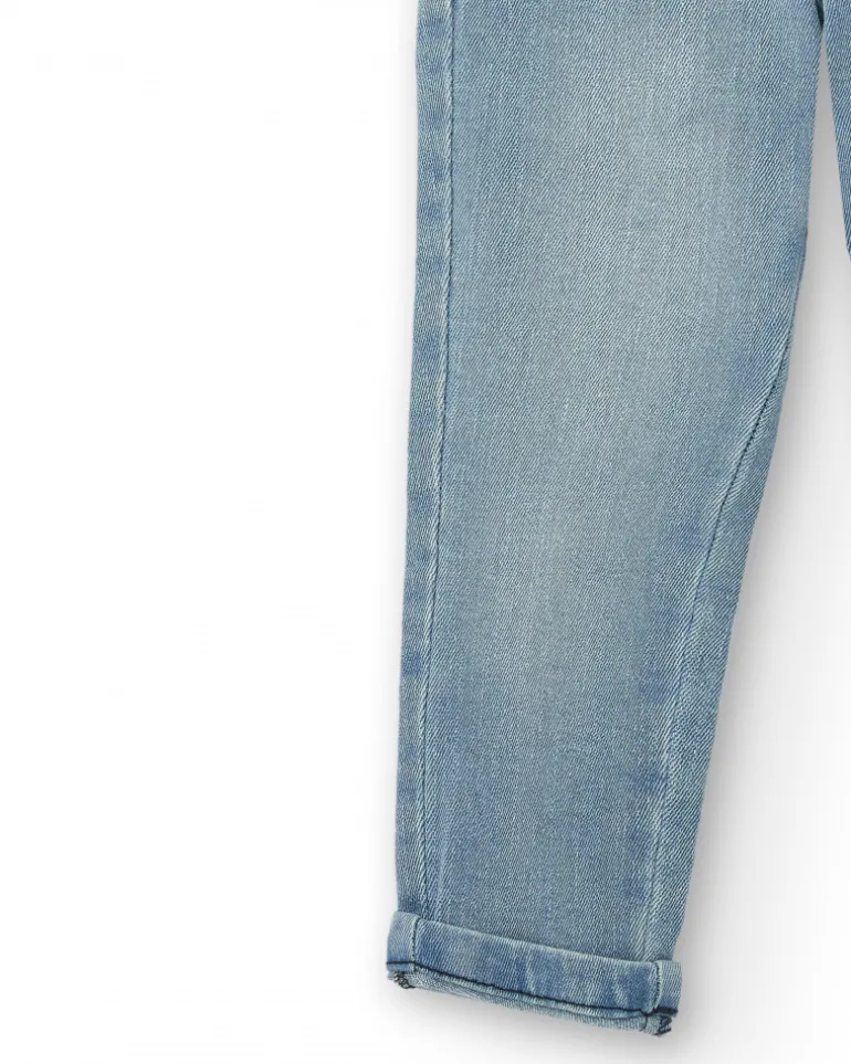 Pantalon garçon en jean bleu clair imprimé graphique Amazing collection