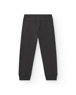 Pantalon pour garçon en gris et vert avec taille ajustable et poches.