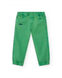 Pantalon vert pour garçon avec taille élastique