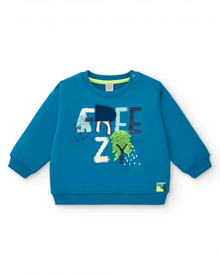 Pull bleu imprimé "Freezy" pour garçon de la collection Freezy