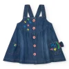 Robe en denim bleu pour fille avec broderie d’