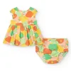 Robe en tricot pour fille avec pommes et nœud décoratif