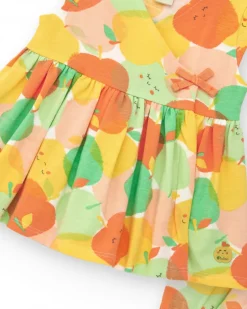 Robe en tricot pour fille avec pommes et nœud décoratif