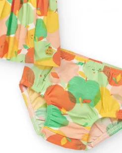 Robe en tricot pour fille avec pommes et nœud décoratif