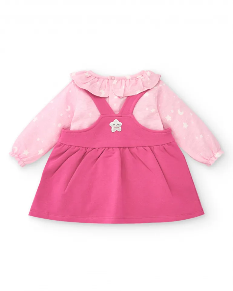 Robe fille rose à bretelles en lapin collection Glitter Tales