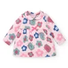 Robe fille rose à imprimé fleuri et hérissons collection Hedgehog Forest