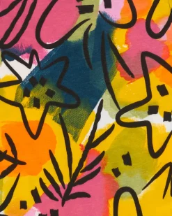 Robe multicolore pour fille avec découpes aux épaules