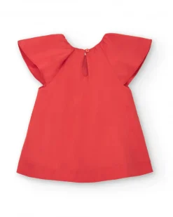Robe orange pour fille avec volants