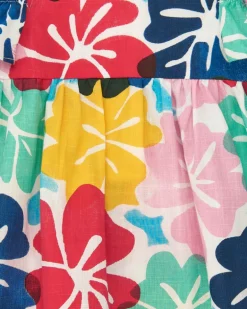 Robe pour fille avec imprimé floral et épaules découvertes