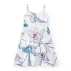 Robe pour fille en blanc avec bretelles et imprimé floral.