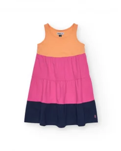 Robe pour fille en plusieurs couleurs avec larges bretelles.