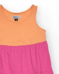 Robe pour fille en plusieurs couleurs avec larges bretelles.