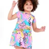 Robe rose pour fille avec imprimé d’