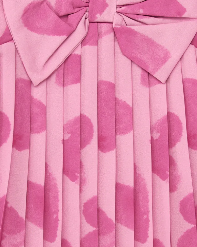 Robe rose pour fille avec cœurs et effet plissé