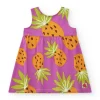 Robe violette pour fille avec imprimé d'ananas tropicaux