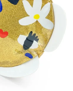 Sac à dos doré pour fille avec bretelles jaunes