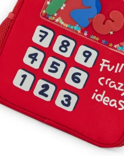 Sac à dos enfant rouge avec calculatrice design collection Big Brains