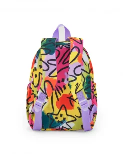 Sac à dos multicolore pour fille avec bretelles lilas ajustables