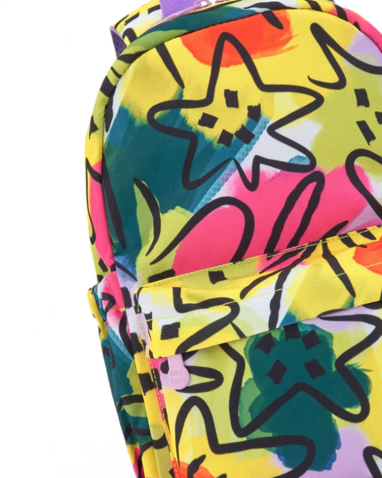 Sac à dos multicolore pour fille avec bretelles lilas ajustables
