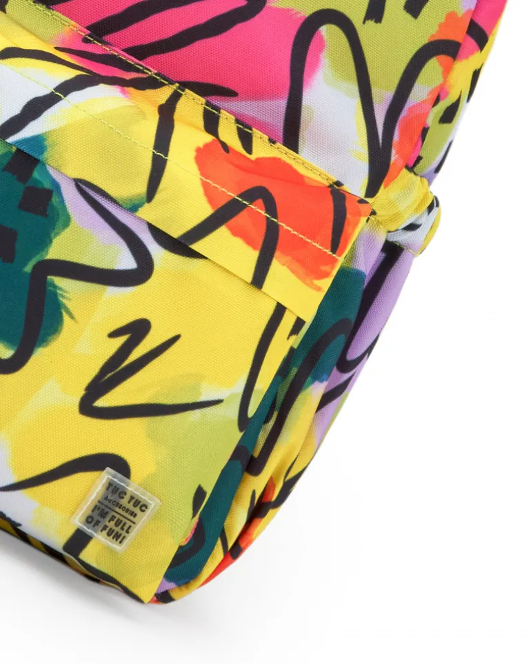 Sac à dos multicolore pour fille avec bretelles lilas ajustables